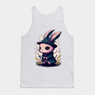 Halloween Bunny is here in witch style Tank Top